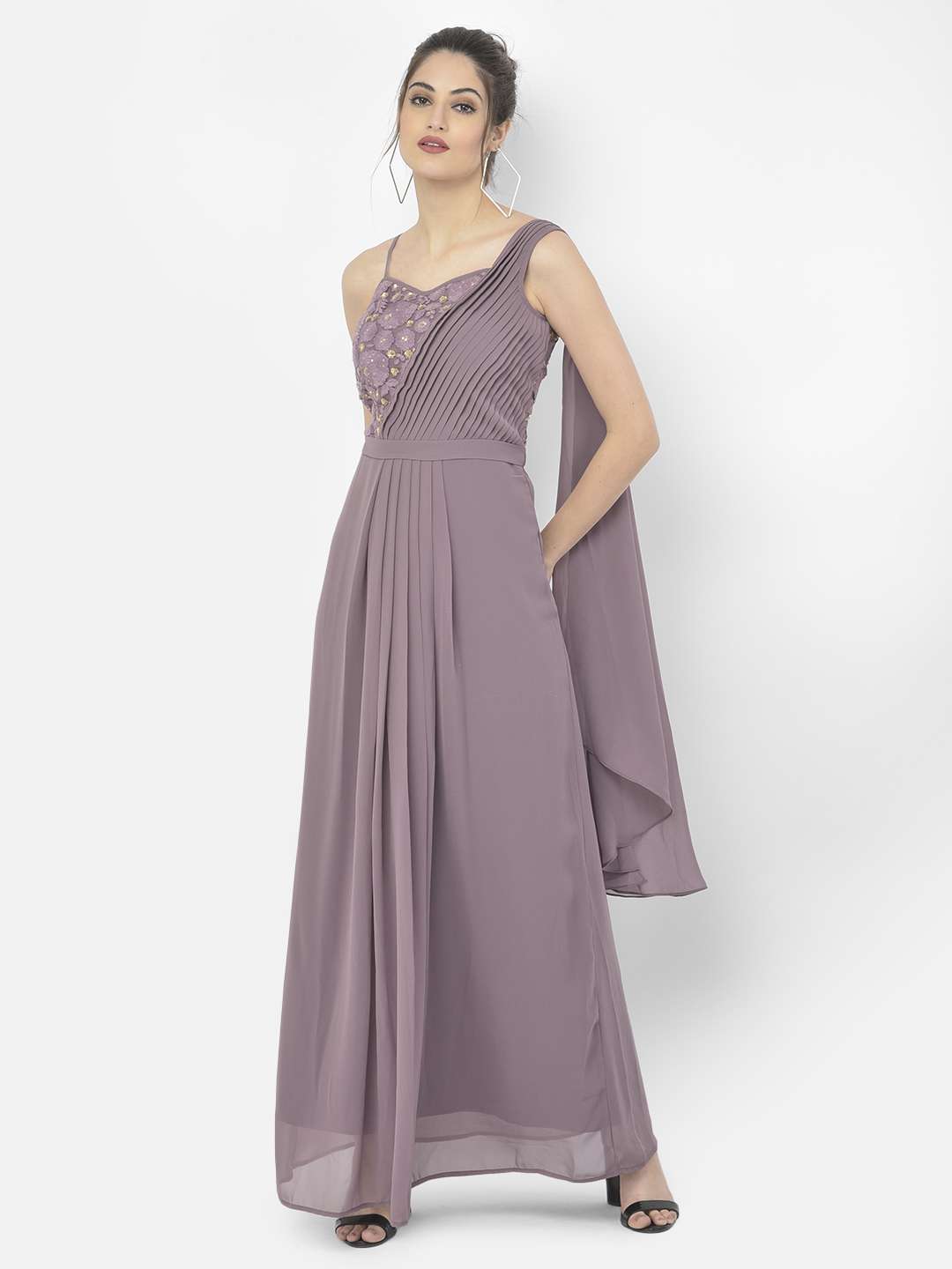 3186 Lavender Drape Saree Gown – Shama's Collection