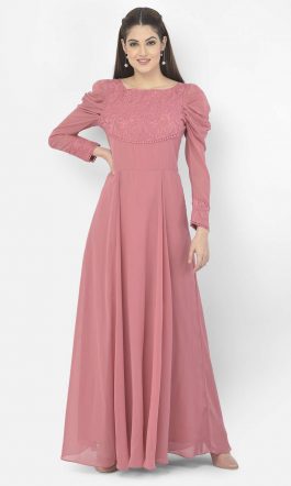 Eavan Pink Embroidered Maxi Dress