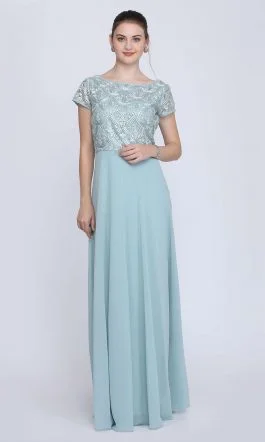 Eavan Mint Blue Embroidered Maxi Dress