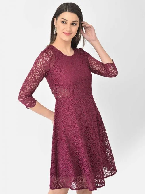 Eavan Burgundy Lace Skater Dress | eavan Eavan Burgundy Lace Skater Dress | eavan