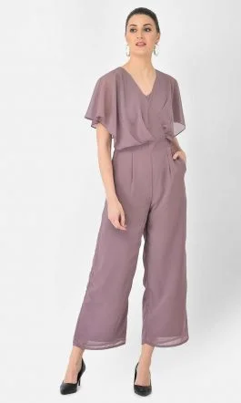 Eavan Lavender Draped Jumpsuit