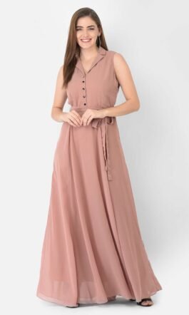 Eavan Rose Gold Shirt Maxi Dress