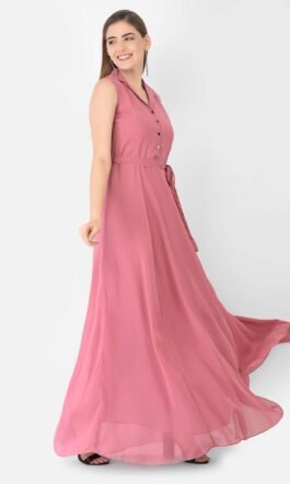 Eavan Pink Shirt Maxi Dress