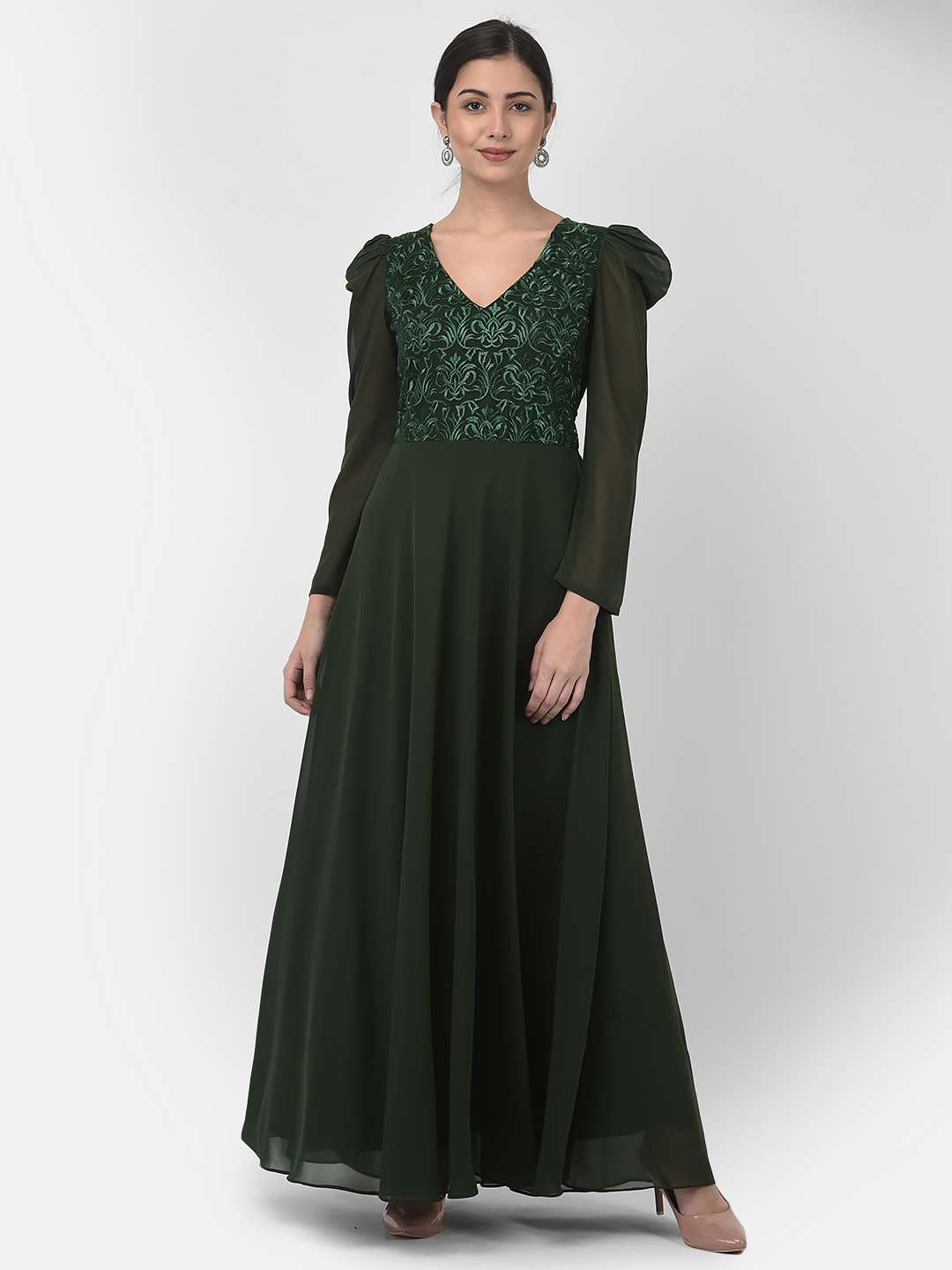 Shop maxi green dress from Bebaak: Handmade clothing