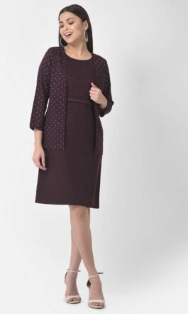 Eavan Women Wine Solid Dress