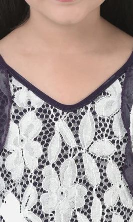 Eavan Girls Light Brown Embroidered Maxi Dress