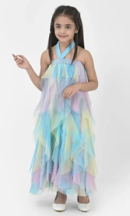 Eavan Girls Multi Colour Solid Dress