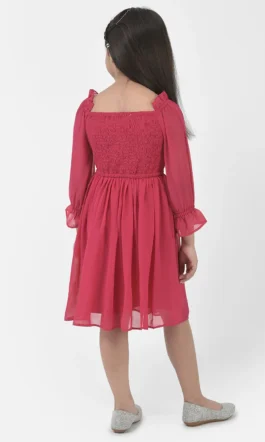 Eavan Girls Red Solid Dress