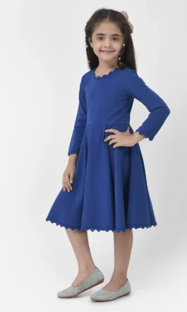 Eavan Girls Blue Solid Dress