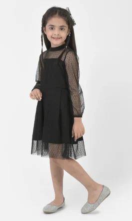 Eavan Girls Black Solid Dress