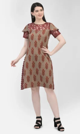 Eavan Women Beige Printed Dress