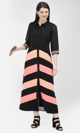 Eavan Women Black Self Design Dress