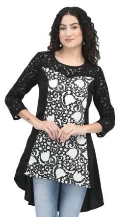 Eavan Women Black &White Embellished Dress