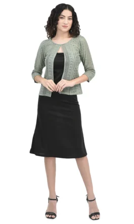 Eavan Women Black & Green  Embellished Dress