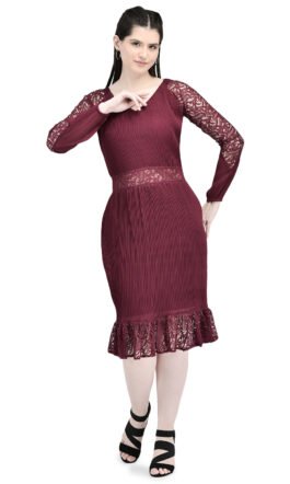 Eavan Women Maroon Embellished Short Dress