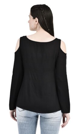 Eavan Women Black Self Design Top