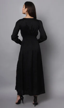 Eavan Women Black Self Design Maxi Dress