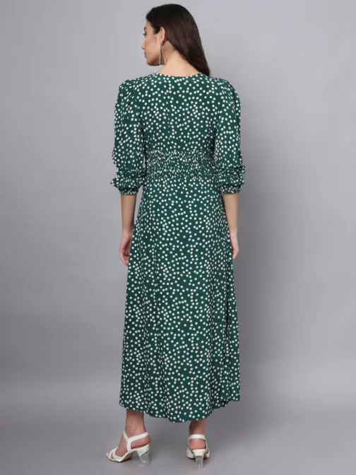 Eavan Women Green Polka Dot Maxi Dress - Image 2